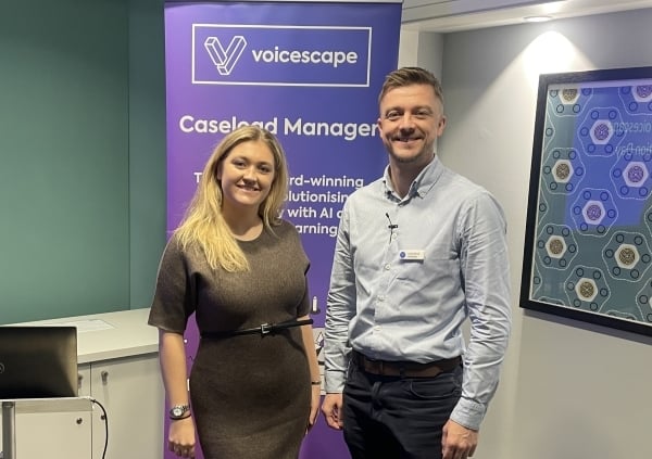 The Voicescape team and its guest speaker customers on-stage at Voicescape's Income Innovation Day